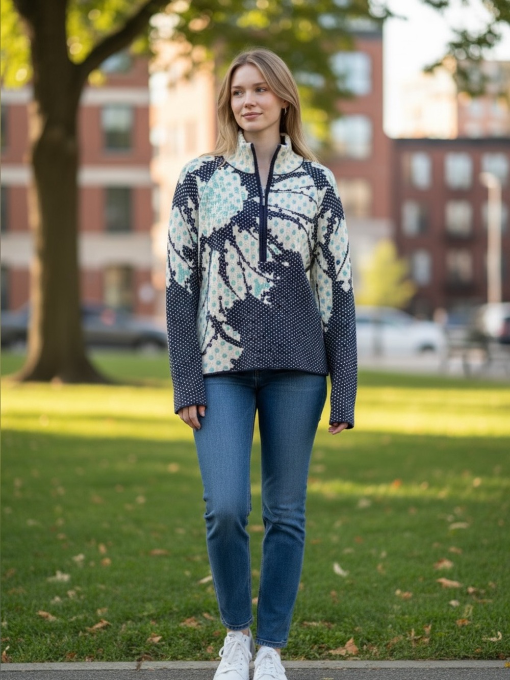 Icelandic Designs Merino Wool 3/4 Zip Pullover Sweater
